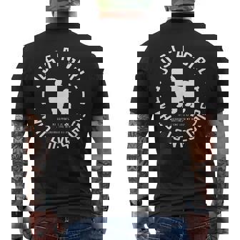 犬 おもしろ おしゃれ イヌ 可愛い プードル トイプードル シルエット メンズTシャツ バックプリント - Kawaiitshirt