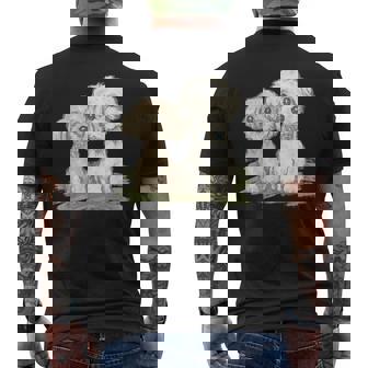 犬 トイプードル かわいい いぬ 子犬 ペット おもしろ 動物 イラスト メンズTシャツ バックプリント - Kawaiitshirt