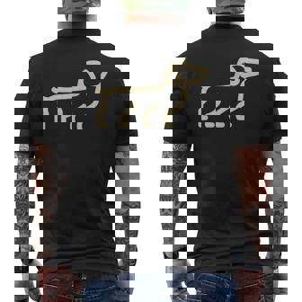 犬 リトルダックスフンド メンズTシャツ バックプリント - Kawaiitshirt