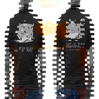 犬 おもしろ 明日から本気出すから 可愛い 柴犬 シバイヌ 豆柴 マメシバ 小豆柴 メンズTシャツ バックプリント - Kawaiitshirt