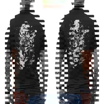 犬 演奏 ベース ギター シャツ 男性用 動物 ギターを弾く メンズTシャツ バックプリント - Kawaiitshirt