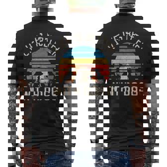 犬と一緒に暮らすのは メンズTシャツ バックプリント - Kawaiitshirt