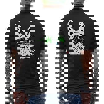 犬のサングラス喫煙420クールな雑草大麻マリファナ メンズTシャツ バックプリント - Kawaiitshirt