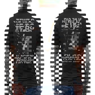 犬好き ギター ミュージシャン ペット 犬 演奏 ギター 面白い メンズTシャツ バックプリント - Kawaiitshirt