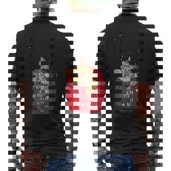 猫 かわいい ポシェット ねこ 面白い ネコ メンズTシャツ バックプリント - Kawaiitshirt