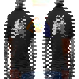 猫 ネコ 麻雀 面白いtシャツ 文字入り メンズ おもしろ 面白い 服 おもしろグッズ ネタ 雀士 メンズTシャツ バックプリント - Kawaiitshirt