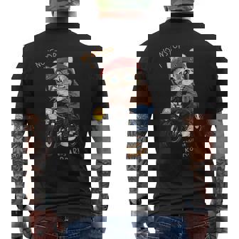 猫 バイク オートバイ おもしろ ねこ ライダース バイカー 面白い ネコ メンズTシャツ バックプリント - Kawaiitshirt