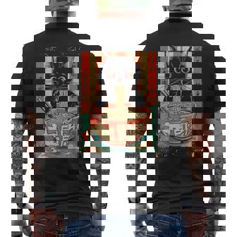 猫 ラーメン ヌードル 日本アニメ 漫画 ラーメン カワイイ 猫 メンズTシャツ バックプリント - Kawaiitshirt