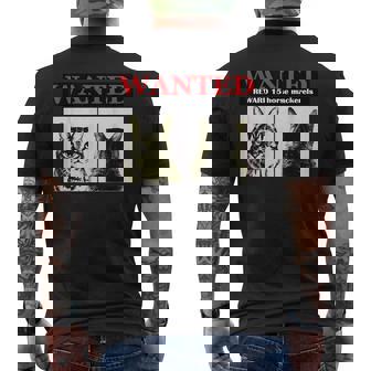 猫 ロック Rock Wanted キジトラ レトロ おしゃれ 個性的 可愛い 面白い メンズTシャツ バックプリント - Kawaiitshirt