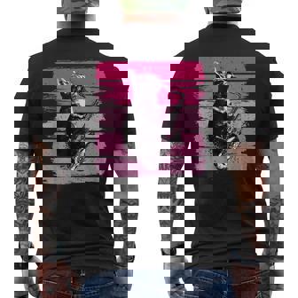 猫 演奏 サックス おもしろい 猫 ジャズ サックス レトロ サックス メンズTシャツ バックプリント - Kawaiitshirt