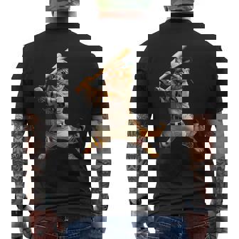 猫 面白いtシャツ 野球 ネコ ベースボール おもしろ 服 ネタ メンズ 野球部 おもしろグッズ 大人 子供 メンズTシャツ バックプリント - Kawaiitshirt