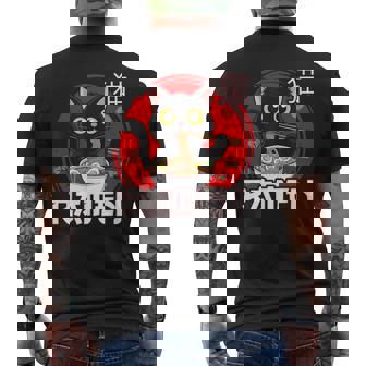 猫 食べる ラーメン 麺 日本 かわいい アニメ 猫 ラーメン 猫 メンズTシャツ バックプリント - Kawaiitshirt