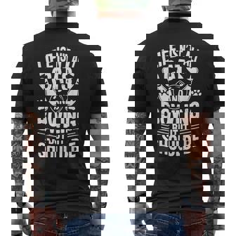 猫とボウリング 面白いボウラー ボウリング メンズTシャツ バックプリント - Kawaiitshirt