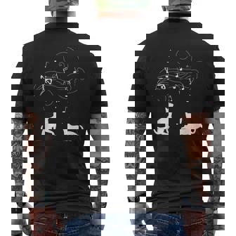 猫と音符 楽譜 音楽家 猫 音楽好き ギフト メンズTシャツ バックプリント - Kawaiitshirt