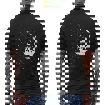 猫の家族 月の絵柄 メンズ レディース 子供 メンズTシャツ バックプリント - Kawaiitshirt