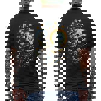 猫の星月夜 猫ヴァン・ゴッホ キャットアート キッズメンズ面白い猫 猫 メンズTシャツ バックプリント - Kawaiitshirt