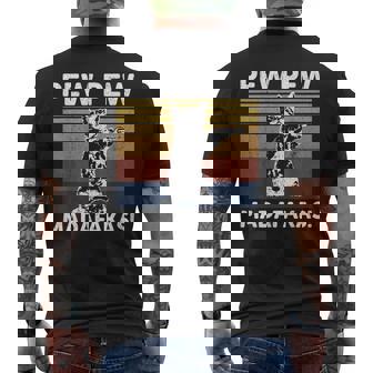 猫ビンテージpewpewpewマダファカス猫クレイジーピュー メンズTシャツ バックプリント - Kawaiitshirt