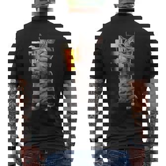 猫ビール メンズTシャツ バックプリント - Kawaiitshirt