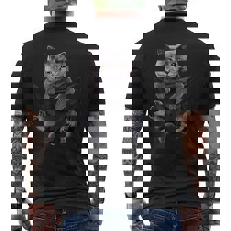 猫好き ブリティッシュショートヘア ポケット入り 面白い子猫 メンズTシャツ バックプリント - Kawaiitshirt