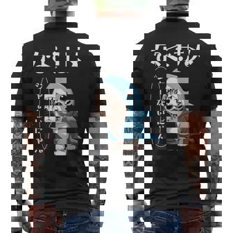 おもしろ 猫好き 猫 猫柄 ねこ ネコ サメ 面白い にゃん ギフト シャーないにゃん かわいい なぐサメ メンズTシャツ バックプリント - Kawaiitshirt