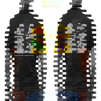 琉球備形沖縄沖縄内南朱型 三線 メンズTシャツ バックプリント - Kawaiitshirt