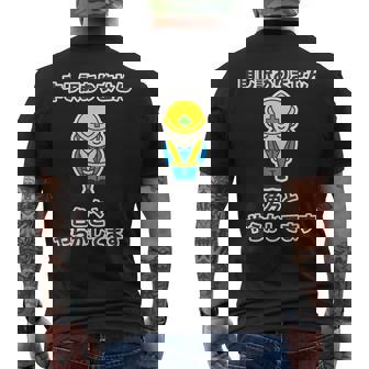 申し訳ありません 色々と やらかしてます《工事看板風》パロディ【変なデザイン屋さん】面白い 言葉 主張 デザイン メンズTシャツ バックプリント - Kawaiitshirt