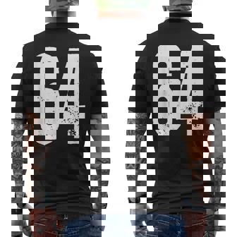 番号 64 メンズTシャツ バックプリント - Kawaiitshirt
