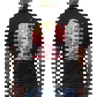 白うさぎの春のさくらアドベンチャー メンズTシャツ バックプリント - Kawaiitshirt