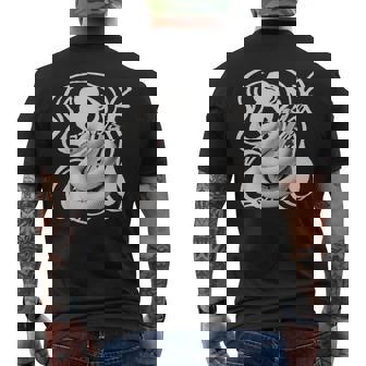 白蛇と弁財天 和風神秘デザイン 蛇と楽器モチーフ メンズTシャツ バックプリント - Kawaiitshirt