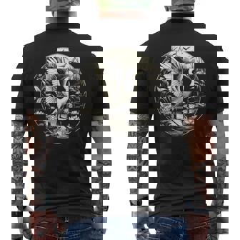 白鷺シーンのグラフィック アート デザイン メンズTシャツ バックプリント - Kawaiitshirt