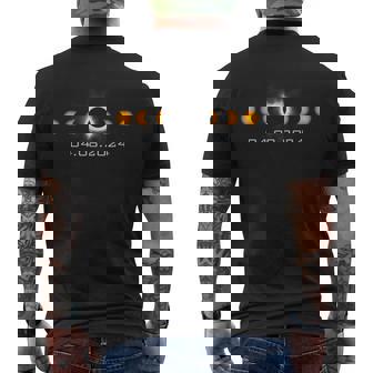 皆既日食2024年4月8日太陽の月 メンズTシャツ バックプリント - Kawaiitshirt