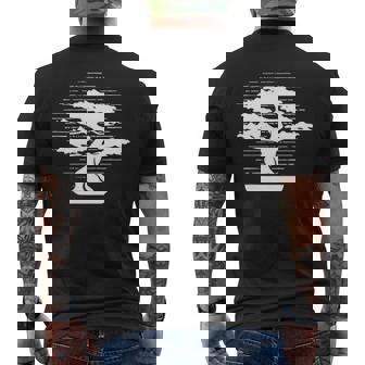 盆栽ロゴエンブレム 盆栽ポット ペンジン 屋内盆栽盆栽 メンズTシャツ バックプリント - Kawaiitshirt