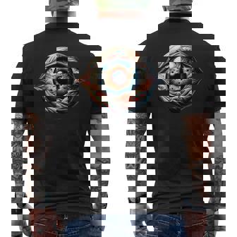 目玉 不気味な目 メンズTシャツ バックプリント - Kawaiitshirt