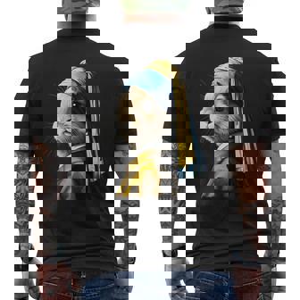 真珠の耳飾りのウサギ メンズTシャツ バックプリント - Kawaiitshirt