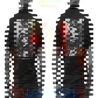 真面目な女王 野生の髪と尖った王冠 メンズTシャツ バックプリント - Kawaiitshirt