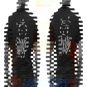 石器時代の洞窟壁画 フクロウの洞窟壁画 洞窟壁画 洞窟壁画 メンズTシャツ バックプリント - Kawaiitshirt