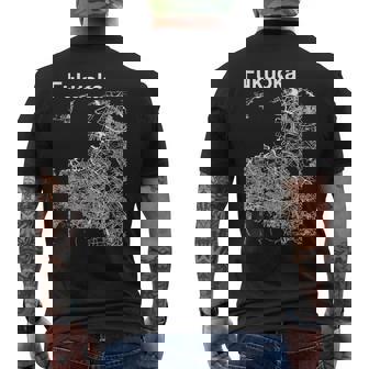 福岡ジャパン クラシック シティ マップ グラフィック メンズTシャツ バックプリント - Kawaiitshirt