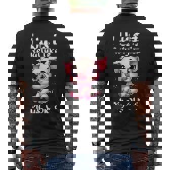 私は本当に豚が好きなだけですok メンズTシャツ バックプリント - Kawaiitshirt