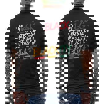 私は毎日黒人だけど今日は黒人黒人ジューンティーンス メンズTシャツ バックプリント - Kawaiitshirt