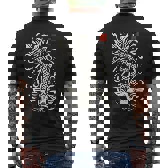 穏やかな鯉 日本禅芸術 平和な水庭鯉 メンズTシャツ バックプリント - Kawaiitshirt
