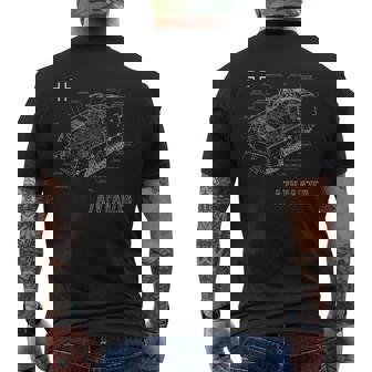 第一次世界大戦ドイツ戦車a7vの設計図 メンズTシャツ バックプリント - Kawaiitshirt