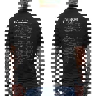 第二次世界大戦の日本軍航空機ゼロ戦の設計図 メンズTシャツ バックプリント - Kawaiitshirt