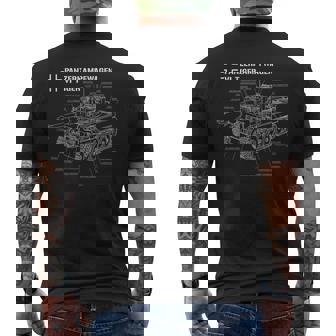 第二次世界大戦ドイツ戦車タイガーiの設計図 メンズTシャツ バックプリント - Kawaiitshirt