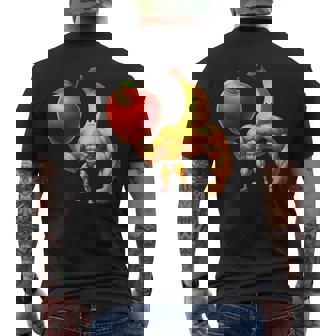 筋肉バナナリフティングジャイアントアップル メンズTシャツ バックプリント - Kawaiitshirt