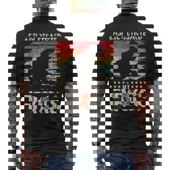 簡単に気を散らせるカエルのヴィンテージなカエル愛好家。 メンズTシャツ バックプリント - Kawaiitshirt