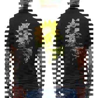 素敵なかわいいヒマワリの植物の花のアートワーク メンズTシャツ バックプリント - Kawaiitshirt