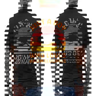 絶滅した節足動物アノマロカリスが大好きなただの少年 メンズTシャツ バックプリント - Kawaiitshirt