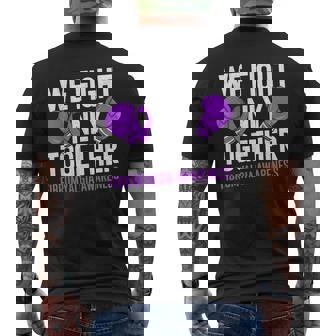 線維筋痛症啓発 パープルリボン We Fightonly Together メンズTシャツ バックプリント - Kawaiitshirt