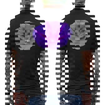 美しいパープルカラーの朝顔フラワーカットアウト メンズTシャツ バックプリント - Kawaiitshirt