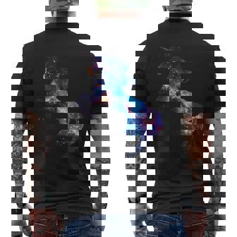 美的シルエット 夢のような宇宙 銀河 ユニコーン メンズTシャツ バックプリント - Kawaiitshirt